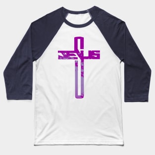 Purple Jesus Cross Baseball T-Shirt